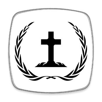 Cross Symbol Wreath - Square fridge magnet - white - Front