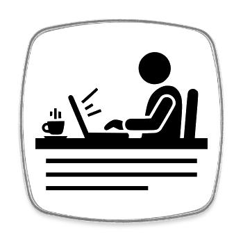 Office & Home Office | Programmer Pictogram - Square fridge magnet - white - Front