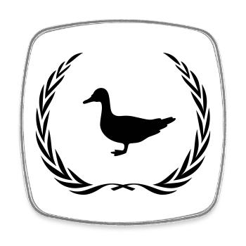 Duck Animal Wreath - Square fridge magnet - white - Front
