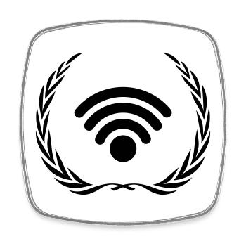 Wi-Fi Internet Wreath - Square fridge magnet - white - Front