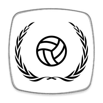 Volleyball Symbol - Viereckiger Kühlschrankmagnet - Weiß - Vorne