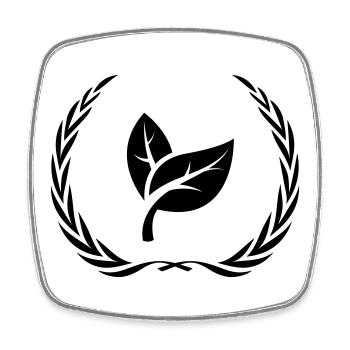 Leaf Ecology Wreath - Square fridge magnet - white - Front