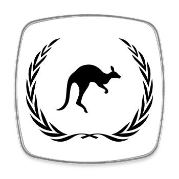 Kangaroo Animal Wreath - Square fridge magnet - white - Front