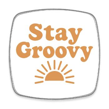 Stay Groovy Sunset - Viereckiger Kühlschrankmagnet - Weiß - Vorne