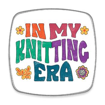 In my knitting era - Viereckiger Kühlschrankmagnet - Weiß - Vorne