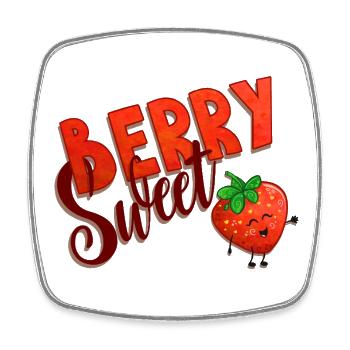 Berry Sweet Strawberry - Square fridge magnet - white - Front
