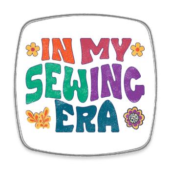 In my sewing era - Viereckiger Kühlschrankmagnet - Weiß - Vorne