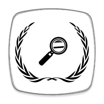 Lupe Symbol Kranz - Viereckiger Kühlschrankmagnet - Weiß - Vorne