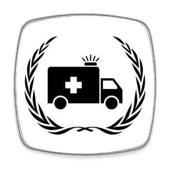 Ambulance Ambulance Wreath - Square fridge magnet - white - Front