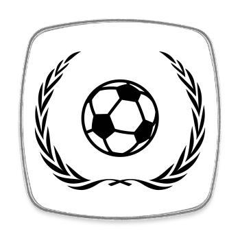 Fussball Symbol Kranz - Viereckiger Kühlschrankmagnet - Weiß - Vorne