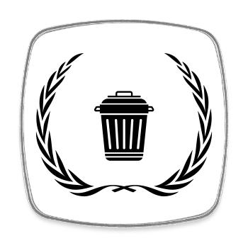 Mülltonne Symbol Kranz - Viereckiger Kühlschrankmagnet - Weiß - Vorne