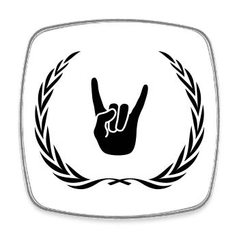 Party Hand Symbol Wreath - Square fridge magnet - white - Front