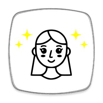 angel-radiant-face-beauty-self-loving - Square fridge magnet - white - Front