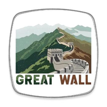 Great Wall Great Wall of China - Square fridge magnet - white - Front