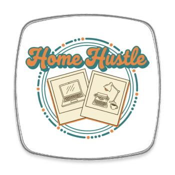 Home Hustle Retro - Square fridge magnet - white - Front