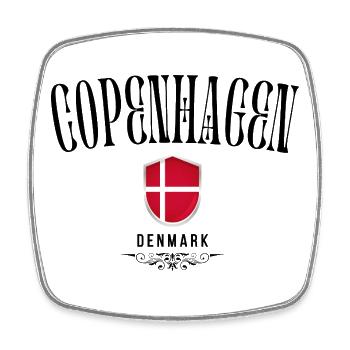 Souvenir Copenhagen, Copenhagen Denmark - Square fridge magnet - white - Front