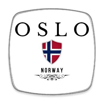 Souvenir Oslo, Oslo Norvège - Magnet carré - blanc - Devant