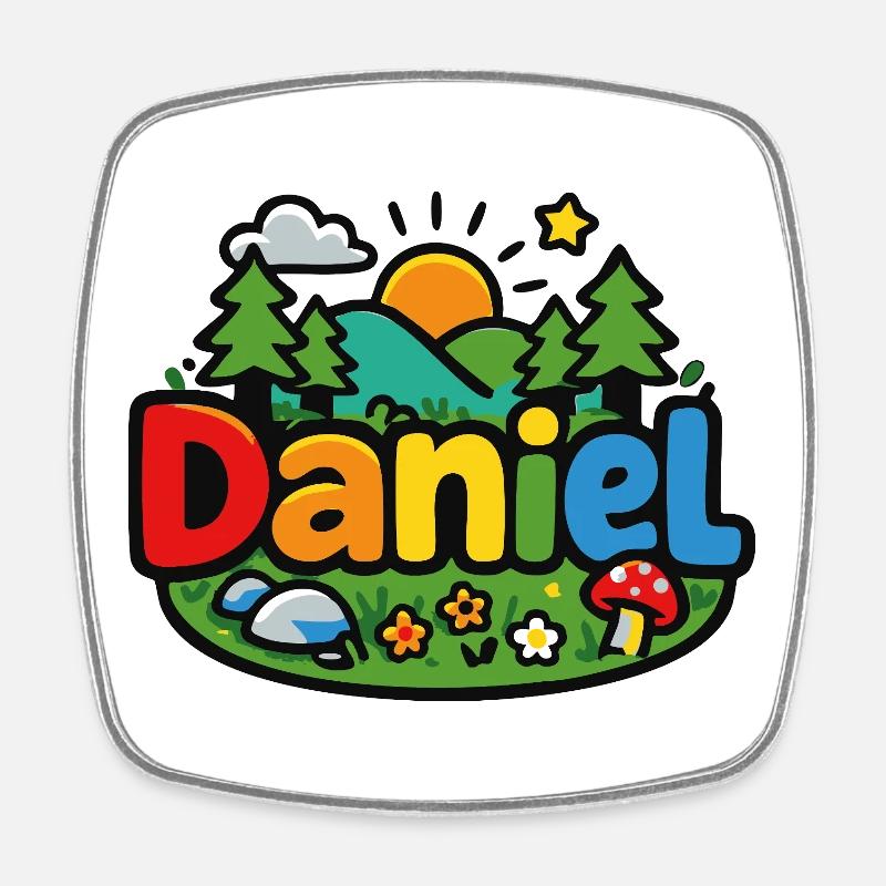 Daniel - Viereckiger Kühlschrankmagnet - Weiß
