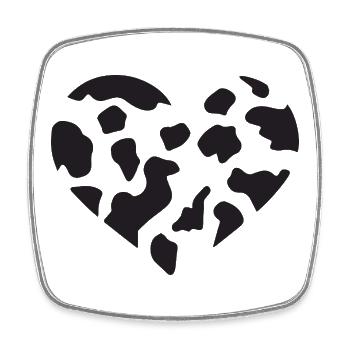 Meilleur graphique créatif de vache en noir blanc - Magnet carré - blanc - Devant