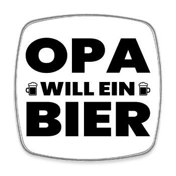 Bier - Viereckiger Kühlschrankmagnet - Weiß - Vorne