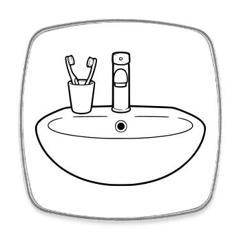 Waschbecken Badezimmer Sanitär Vektor - Viereckiger Kühlschrankmagnet - Weiß - Vorne