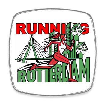 Läufer Rotterdam CityRun - Viereckiger Kühlschrankmagnet - Weiß - Vorne