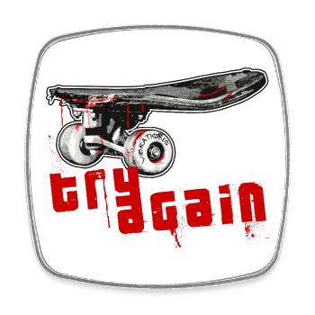 Skateboard - Viereckiger Kühlschrankmagnet - Weiß - Vorne