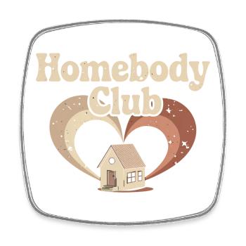 Homebody Club – Maison Douillette - Magnet carré - blanc - Devant