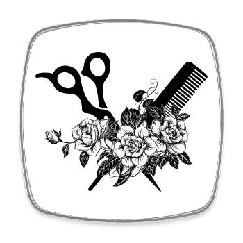 Idee für ein Friseurgeschenk - Viereckiger Kühlschrankmagnet - Weiß - Vorne