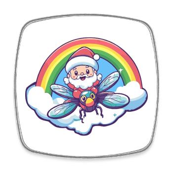 Libelle Weihnachtsmann Weihnachten - Viereckiger Kühlschrankmagnet - Weiß - Vorne