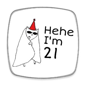 21 Year Anniversary - 21st Anniversary Gift - Square fridge magnet - white - Front