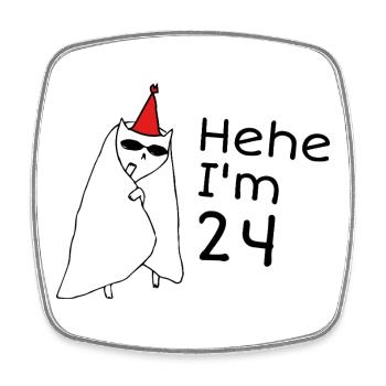 24 Years Anniversary - 24th Anniversary Gift - Square fridge magnet - white - Front