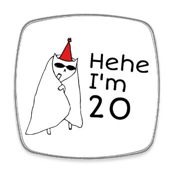 20th Anniversary - 20th Anniversary Gift - Square fridge magnet - white - Front