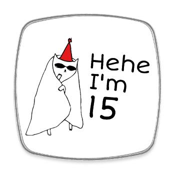 15th Anniversary - 15th Anniversary Gift - Square fridge magnet - white - Front
