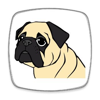 Pug Dogs T-shirt Gift Christmas - Square fridge magnet - white - Front