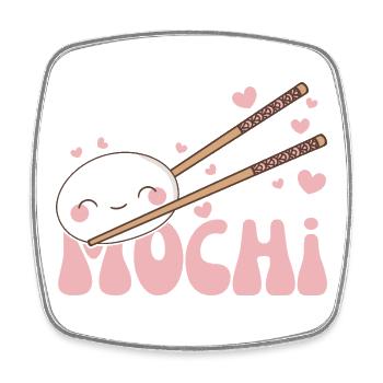 I love you very mochi kawaii rice cake mochi - Square fridge magnet - white - Front