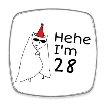28 ans anniversaire - Cadeau 28e anniversaire - Magnet carré - blanc - Devant