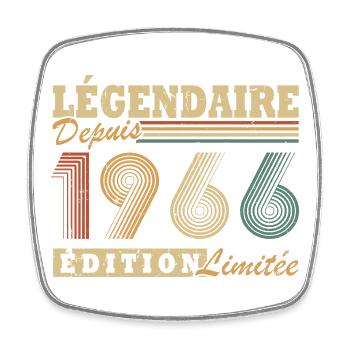 Légendaire depuis 1966 Vintage Cadeau Anniversaire - Magnet carré - blanc - Devant