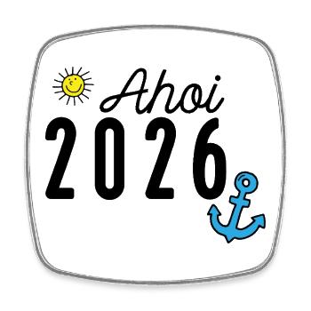 2026 - Viereckiger Kühlschrankmagnet - Weiß - Vorne