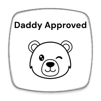 Dad says: Daddy Approved (Bärenkopf) - Square fridge magnet - white - Front