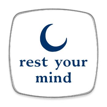 Rest Your Mind Moon Mindfulness Statement - Square fridge magnet - white - Front