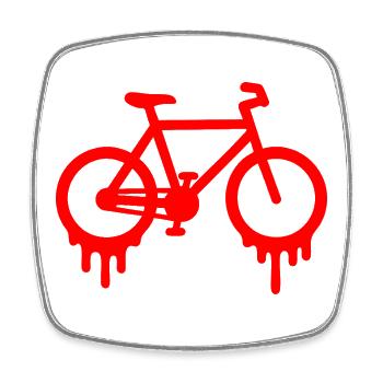 Dripping bike graffiti - Square fridge magnet - white - Front