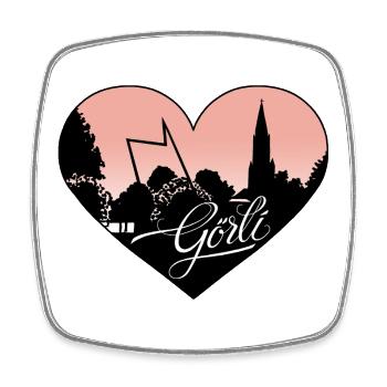 Görli Herz Görlitzer Park - Viereckiger Kühlschrankmagnet - Weiß - Vorne