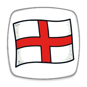 Drapeau de l’Angleterre - Magnet carré - blanc - Devant