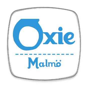 Oxie – Malmö Sky Blue Design - Square fridge magnet - white - Front