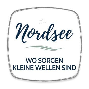 North Sea – Where worries are small waves - Square fridge magnet - white - Front
