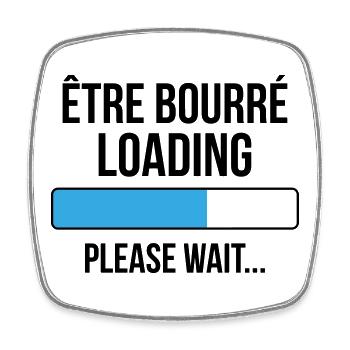 being stuffed loading... please wait - Square fridge magnet - white - Front