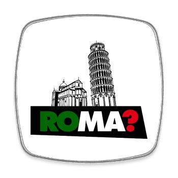 Rom? - Viereckiger Kühlschrankmagnet - Weiß - Vorne