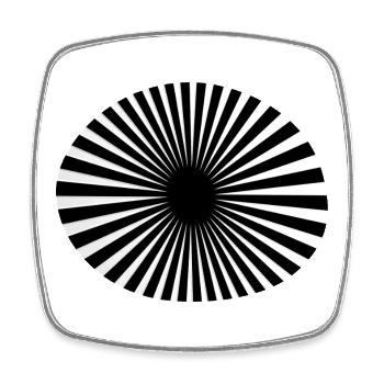 Black and white circular spokes - Square fridge magnet - white - Front