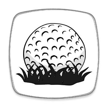 Golf ball - Square fridge magnet - white - Front